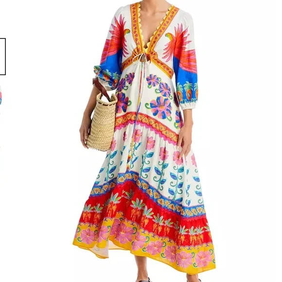 FARM Rio Vivid Garden Maxi Dress size M- New With Tags - Picture 2 of 5